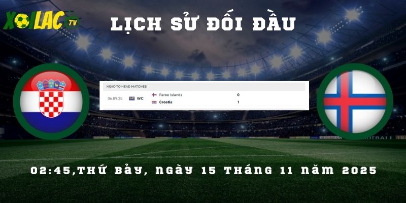 Lịch sử đối đầu Croatia vs Faroe Islands Lịch sử đối đầu Croatia vs Faroe Islands